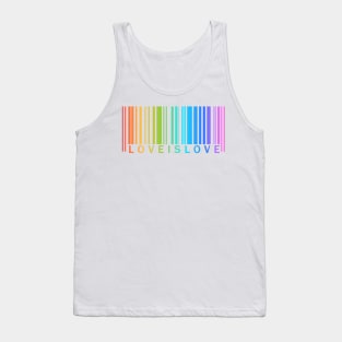 Love is Love - LGBT Pride t-shirt rainbow barcode Tank Top